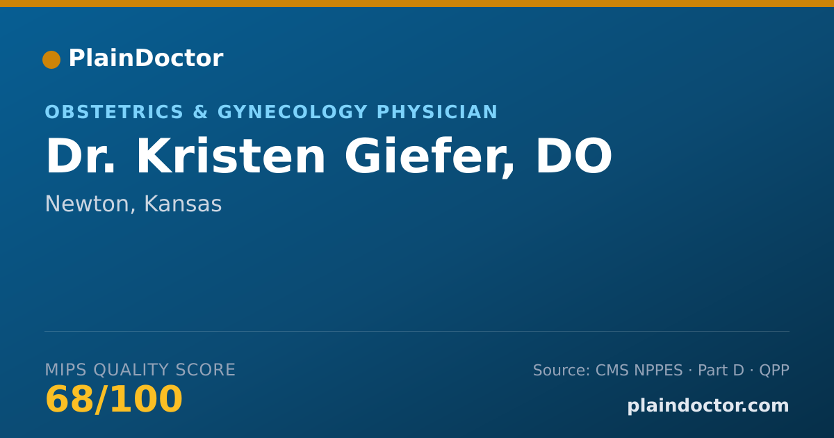 Shareable card for Kristen Giefer, DO - Obstetrics & Gynecology Physician, Newton, KS
