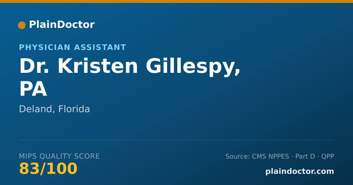 Shareable card for Kristen Gillespy, PA - Physician Assistant, Deland, FL