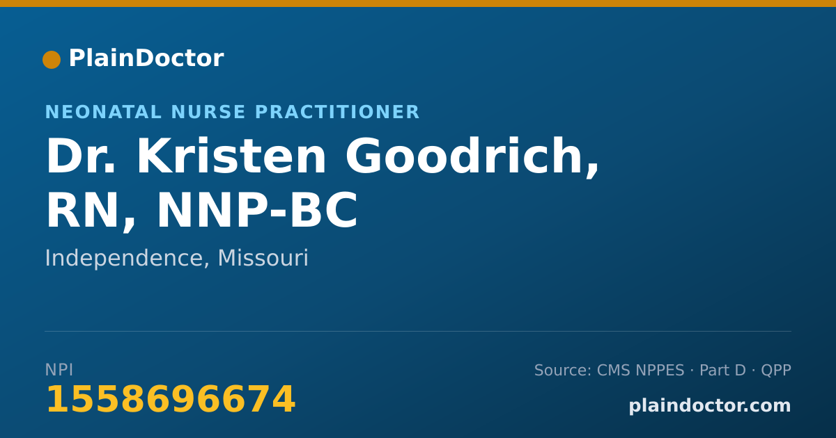 Shareable card for Kristen Goodrich, RN, NNP-BC - Neonatal Nurse Practitioner, Independence, MO