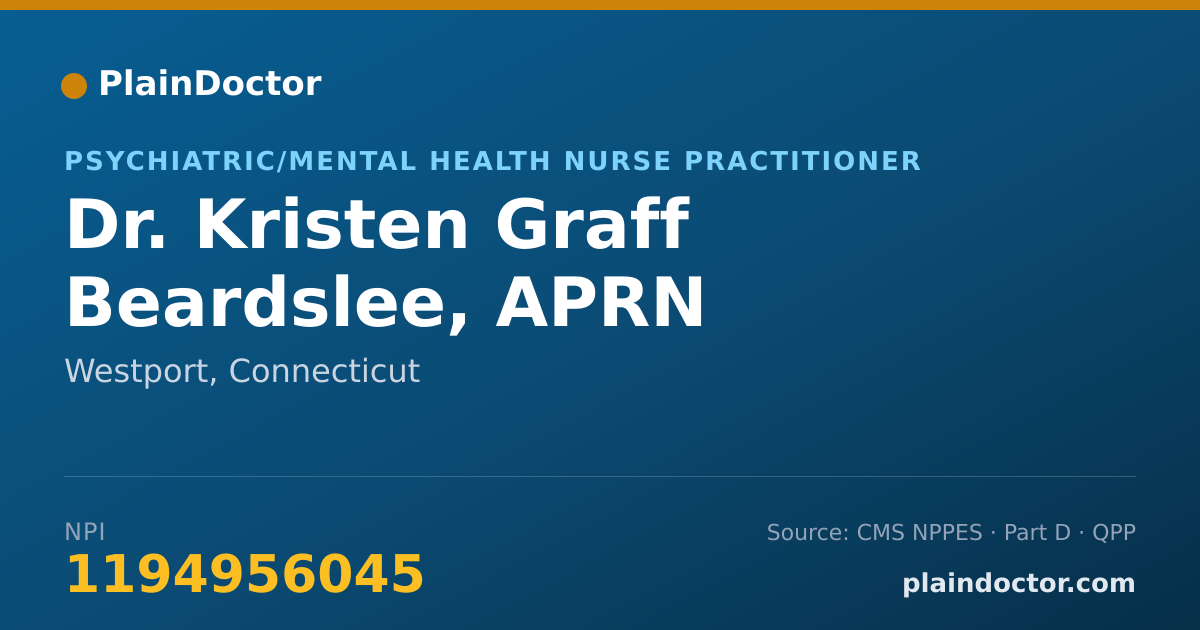 Shareable card for Kristen Graff Beardslee, APRN - Psychiatric/Mental Health Nurse Practitioner, Westport, CT