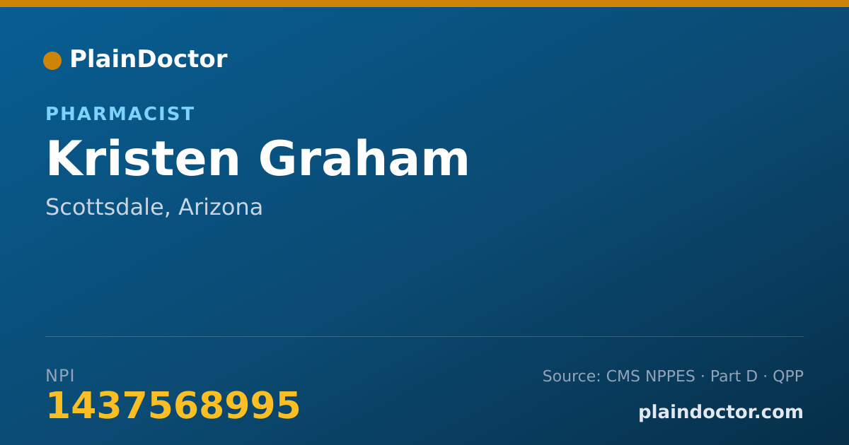 Shareable card for Kristen Graham - Pharmacist, Scottsdale, AZ
