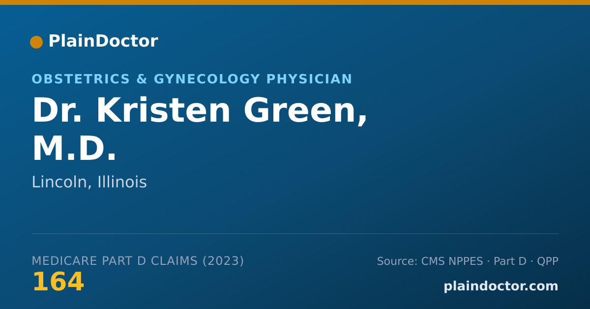 Shareable card for Kristen Green, M.D. - Obstetrics & Gynecology Physician, Lincoln, IL