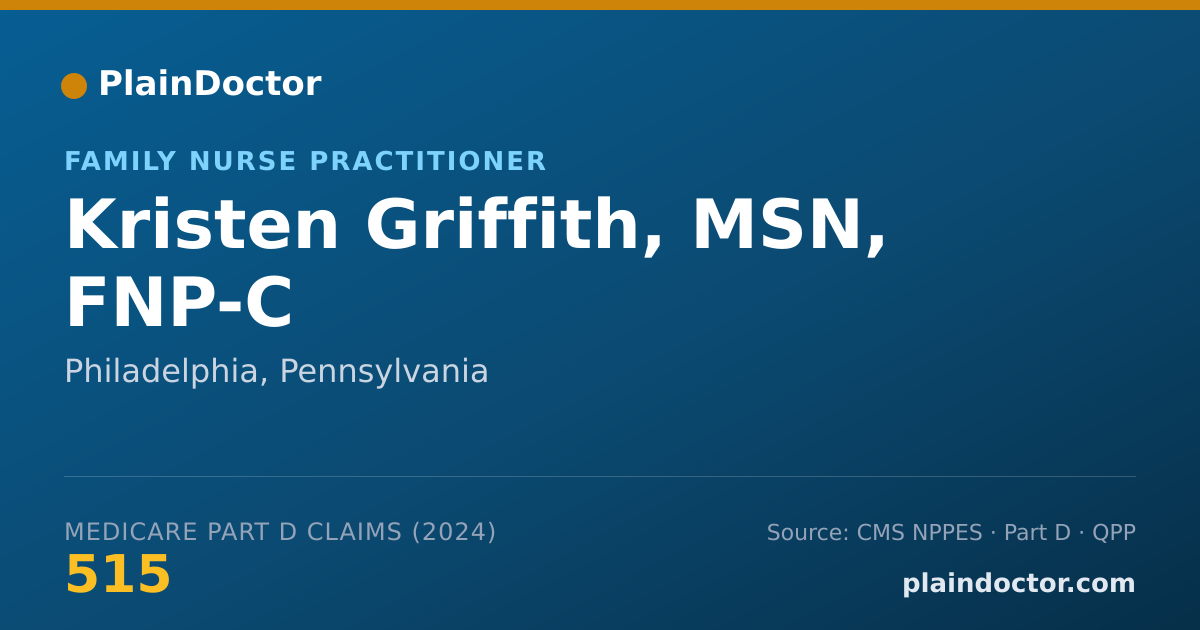 Shareable card for Kristen Griffith, MSN, FNP-C - Family Nurse Practitioner, Philadelphia, PA