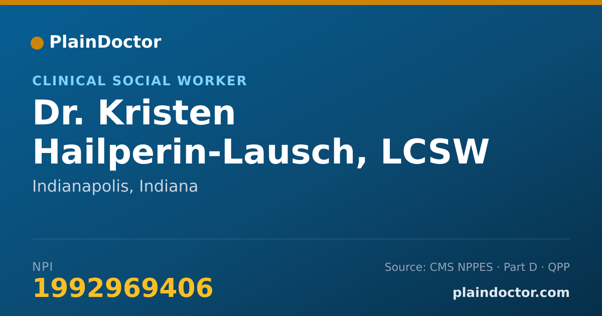 Shareable card for Kristen Hailperin-Lausch, LCSW - Clinical Social Worker, Indianapolis, IN