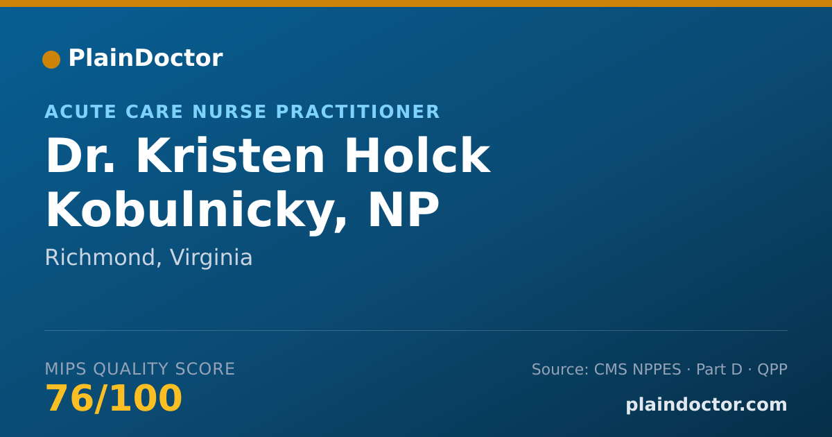 Shareable card for Kristen Holck Kobulnicky, NP - Acute Care Nurse Practitioner, Richmond, VA