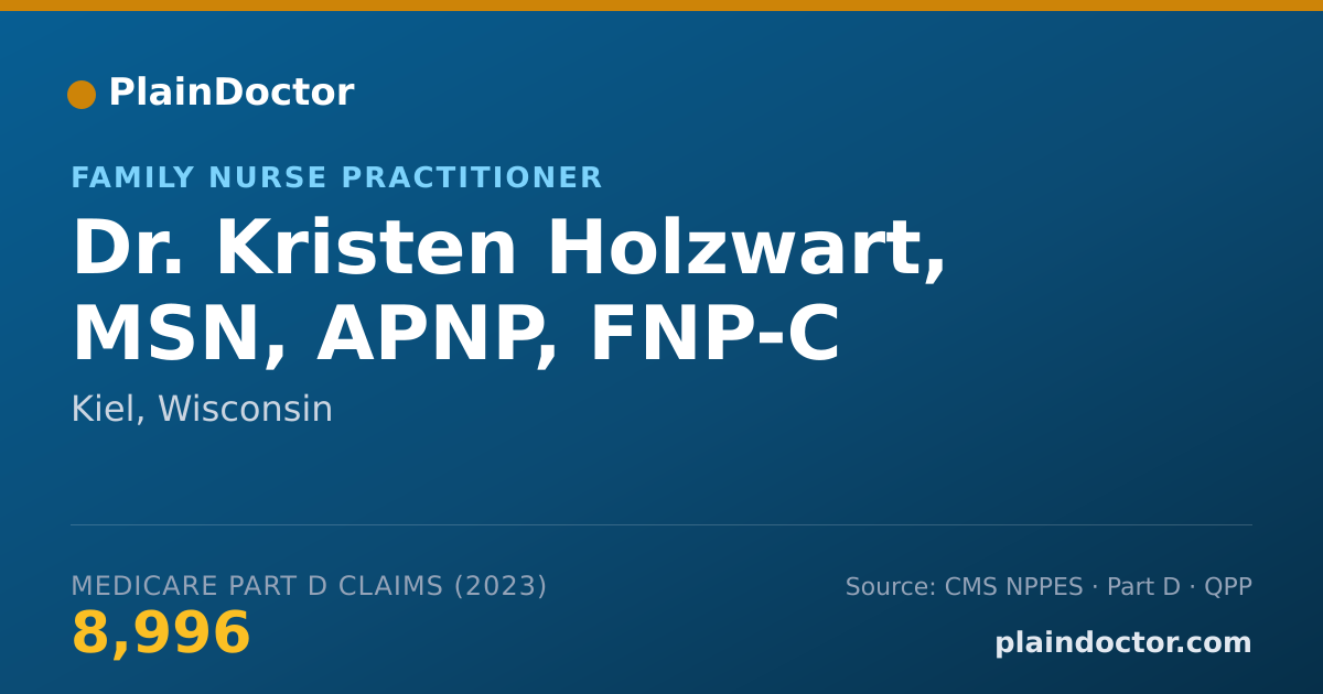 Shareable card for Kristen Holzwart, MSN, APNP, FNP-C - Family Nurse Practitioner, Kiel, WI