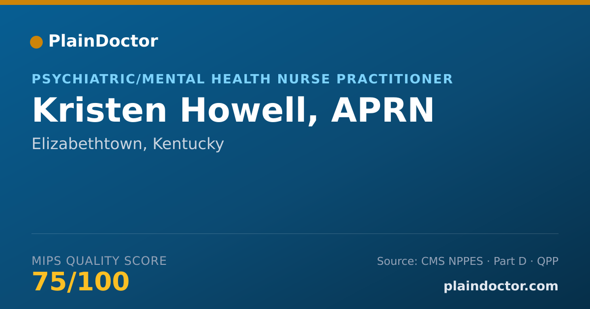 Shareable card for Kristen Howell, APRN - Psychiatric/Mental Health Nurse Practitioner, Elizabethtown, KY