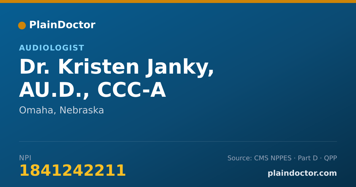 Shareable card for Kristen Janky, AU.D.,  CCC-A - Audiologist, Omaha, NE