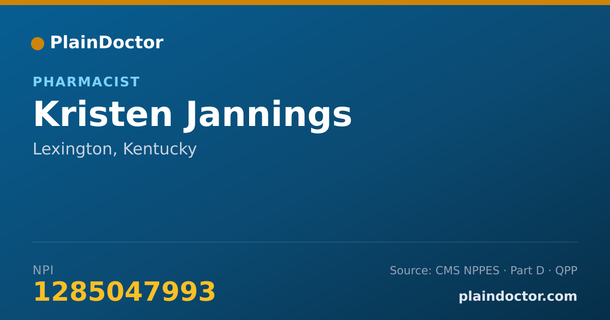 Shareable card for Kristen Jannings - Pharmacist, Lexington, KY