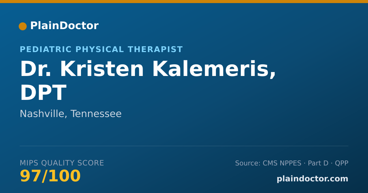 Shareable card for Kristen Kalemeris, DPT - Pediatric Physical Therapist, Nashville, TN