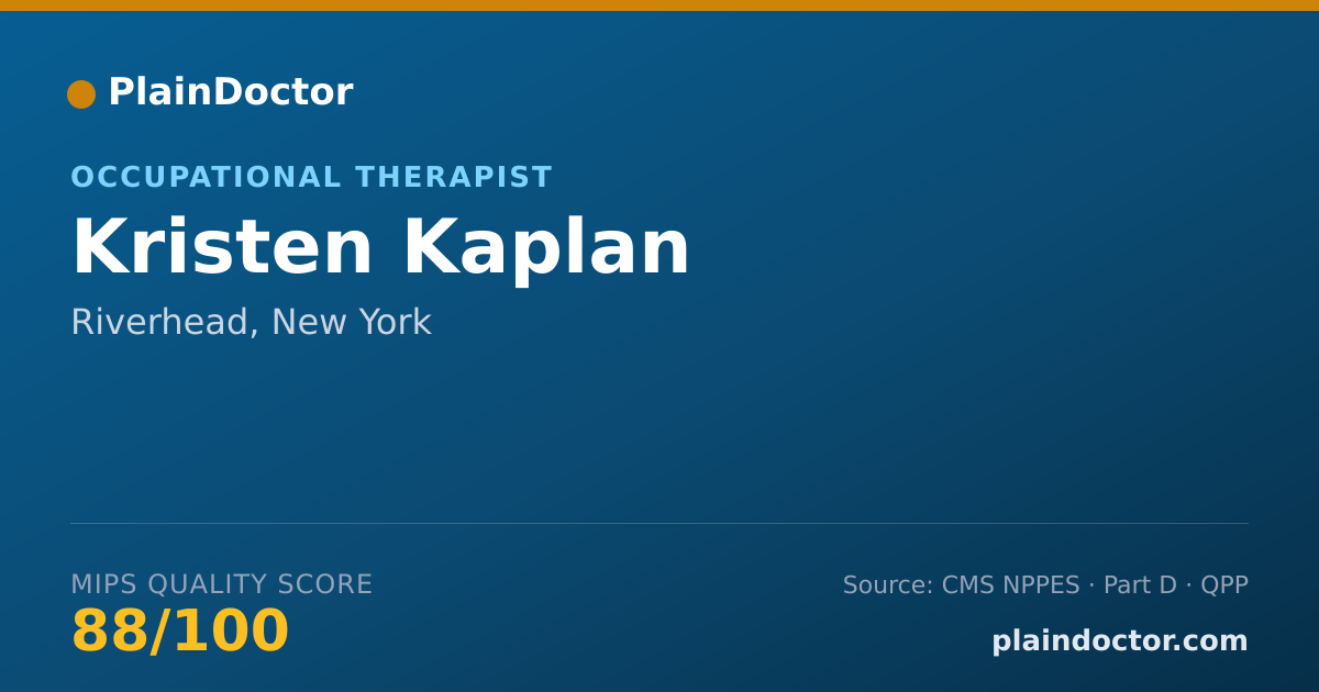 Shareable card for Kristen Kaplan - Occupational Therapist, Riverhead, NY