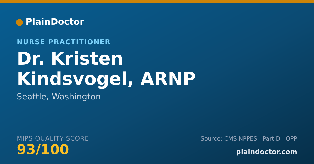 Shareable card for Kristen Kindsvogel, ARNP - Nurse Practitioner, Seattle, WA