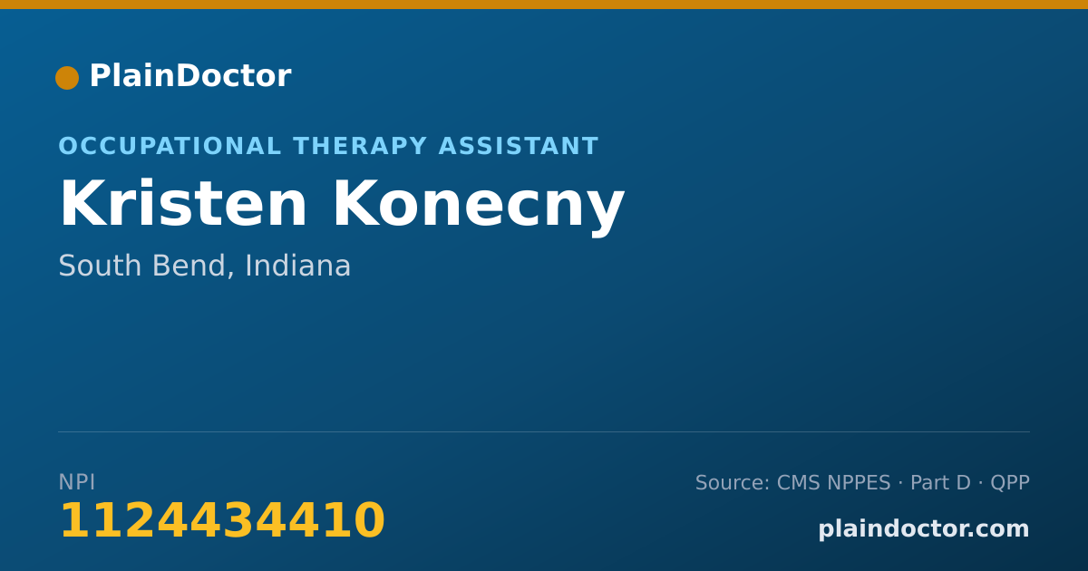 Shareable card for Kristen Konecny - Occupational Therapy Assistant, South Bend, IN