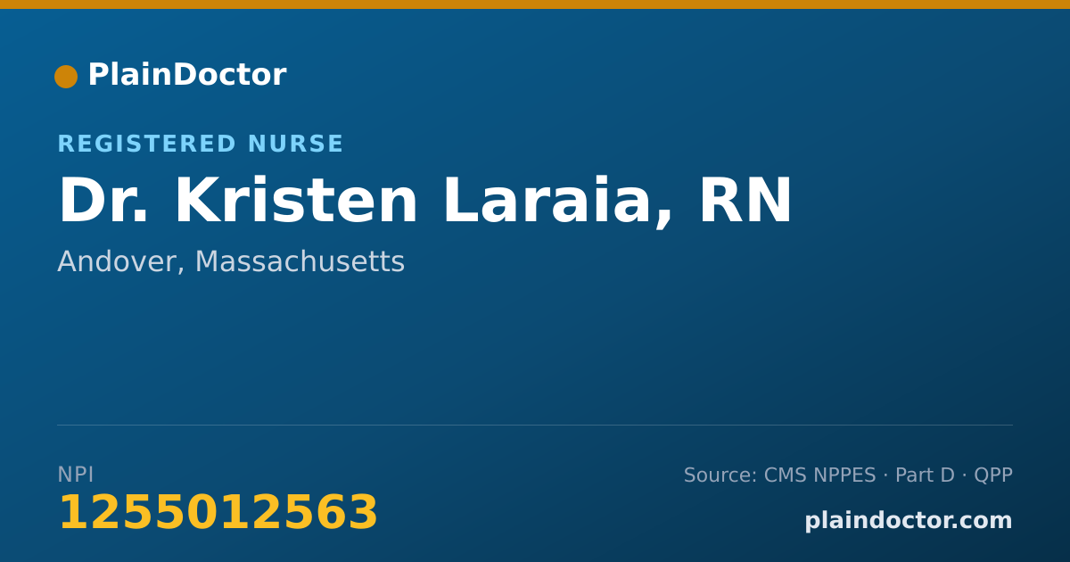 Shareable card for Kristen Laraia, RN - Registered Nurse, Andover, MA