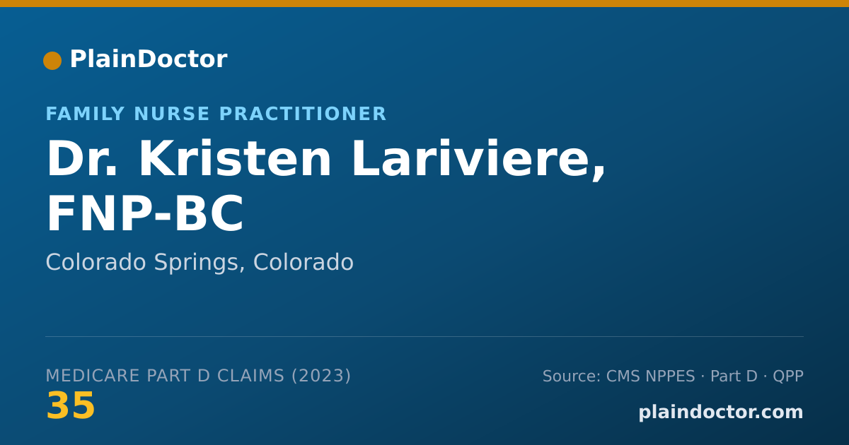 Shareable card for Kristen Lariviere, FNP-BC - Family Nurse Practitioner, Colorado Springs, CO