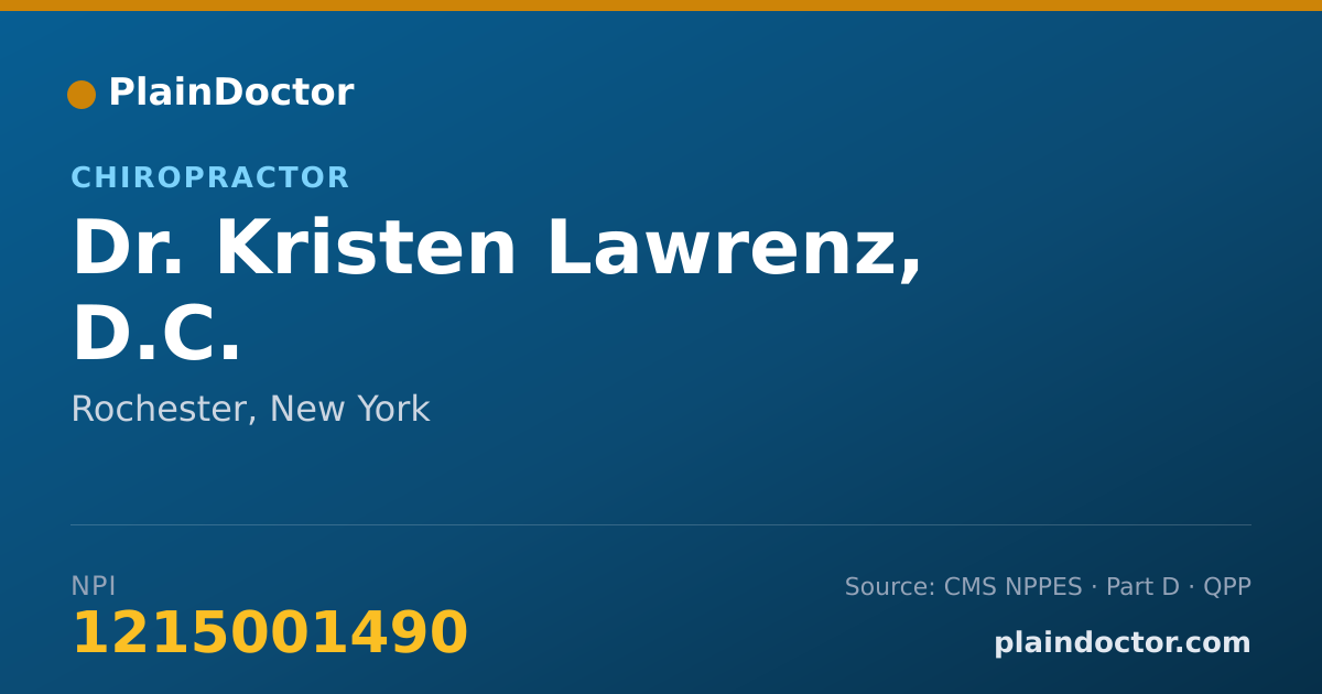 Shareable card for Kristen Lawrenz, D.C. - Chiropractor, Rochester, NY