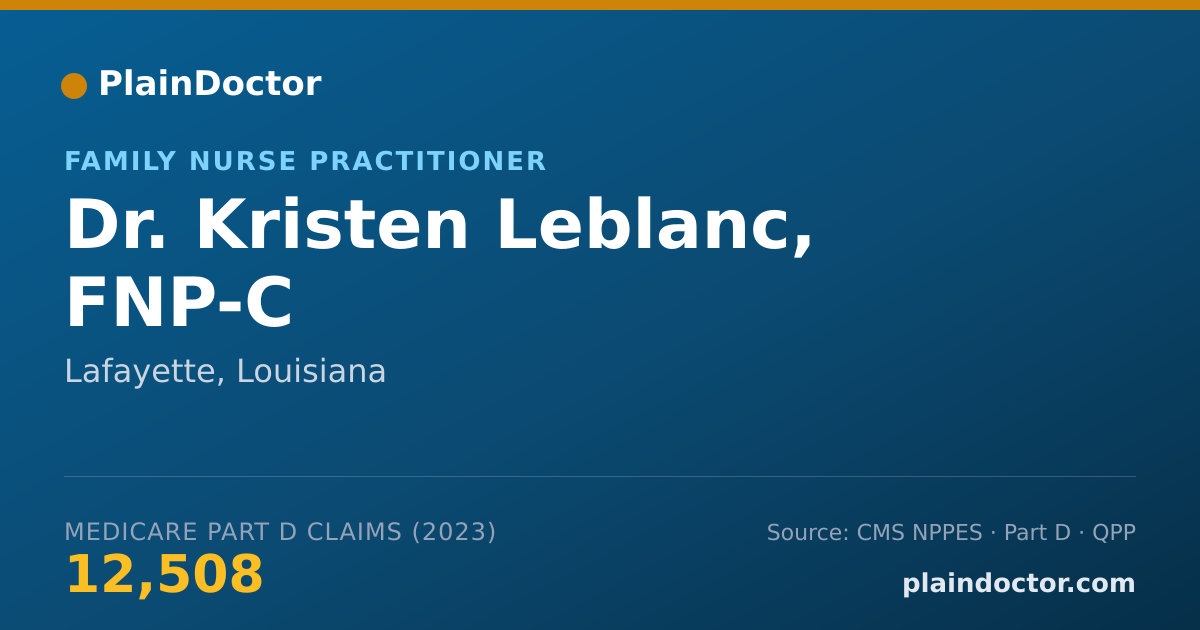 Shareable card for Kristen Leblanc, FNP-C - Family Nurse Practitioner, Lafayette, LA