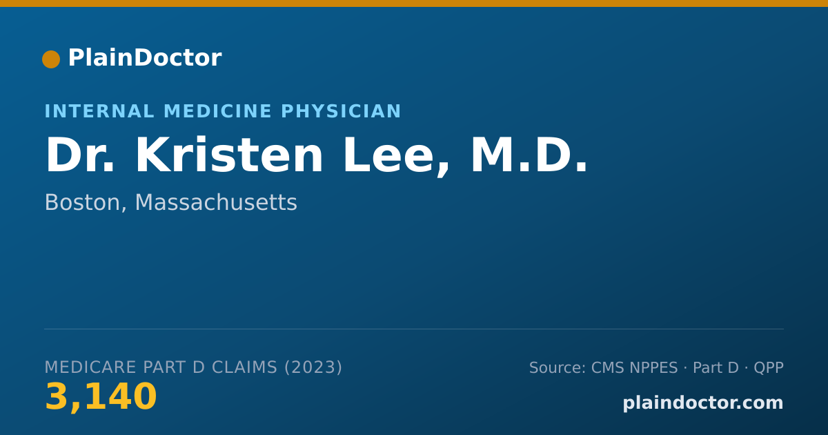 Shareable card for Kristen Lee, M.D. - Internal Medicine Physician, Boston, MA