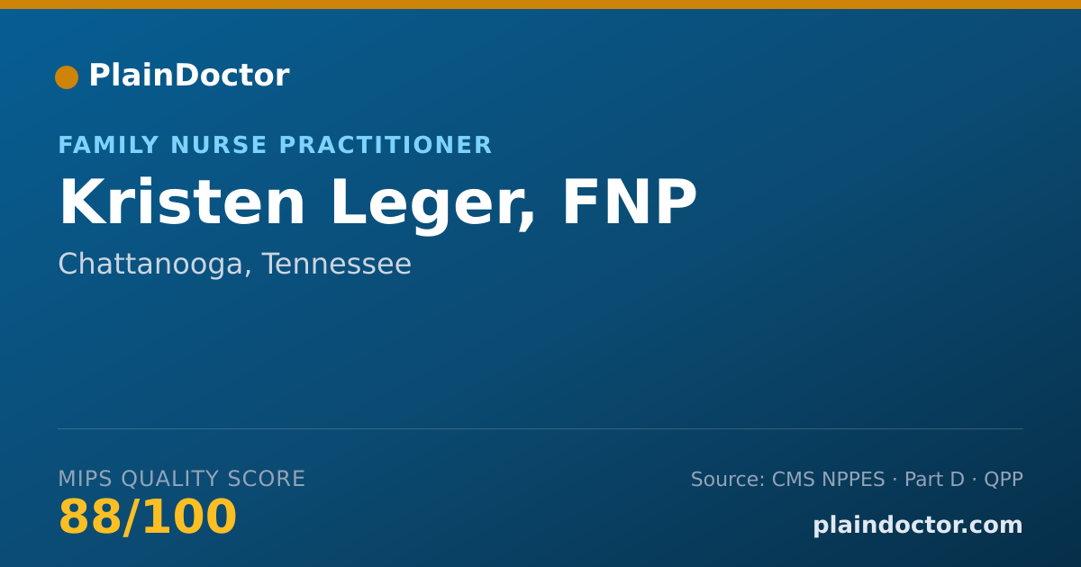 Shareable card for Kristen Leger, FNP - Family Nurse Practitioner, Chattanooga, TN