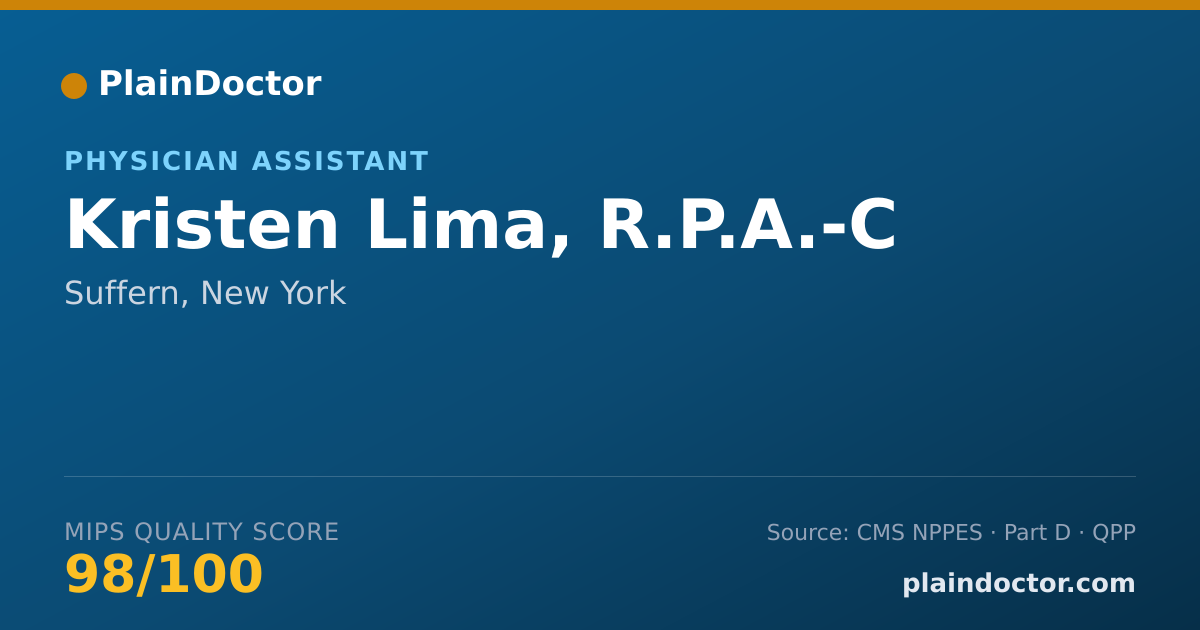Shareable card for Kristen Lima, R.P.A.-C - Physician Assistant, Suffern, NY