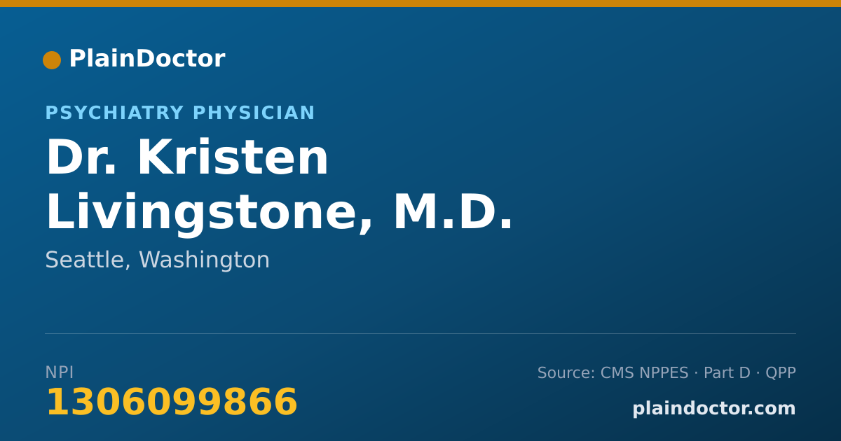 Shareable card for Kristen Livingstone, M.D. - Psychiatry Physician, Seattle, WA