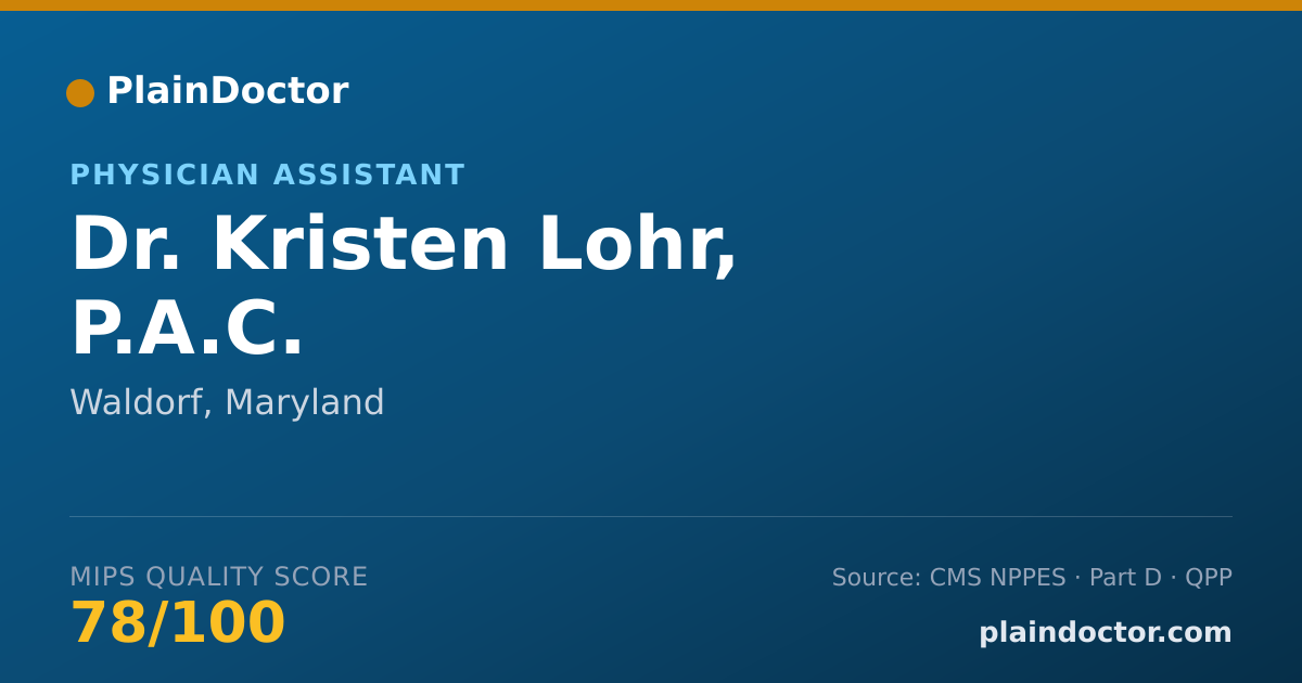 Shareable card for Kristen Lohr, P.A.C. - Physician Assistant, Waldorf, MD