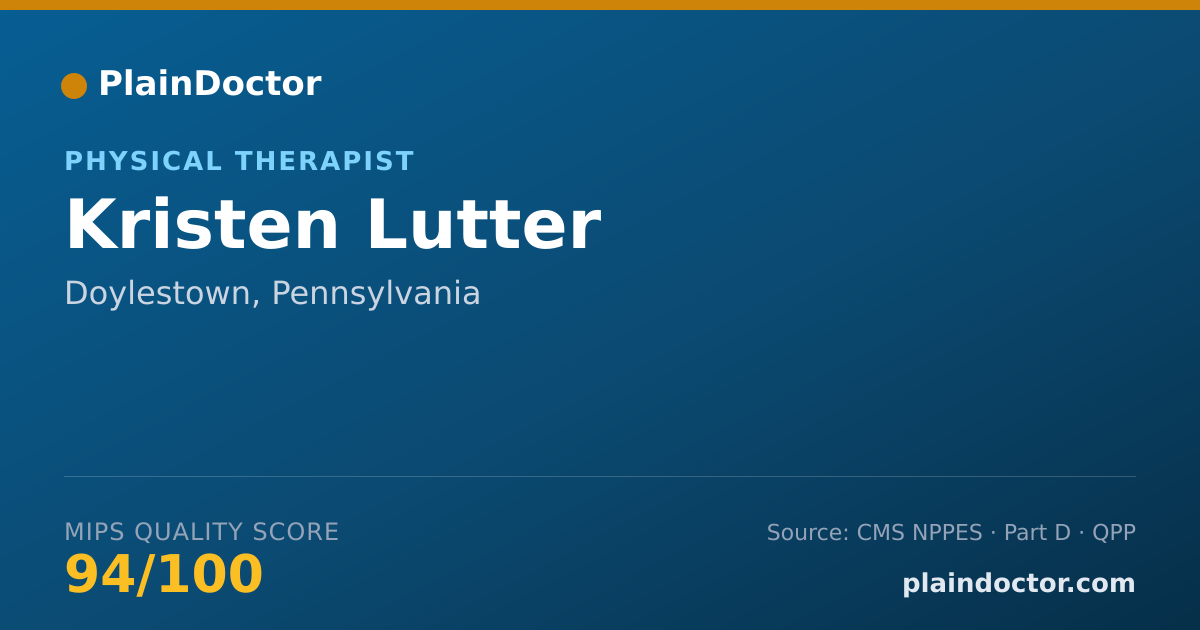 Shareable card for Kristen Lutter - Physical Therapist, Doylestown, PA