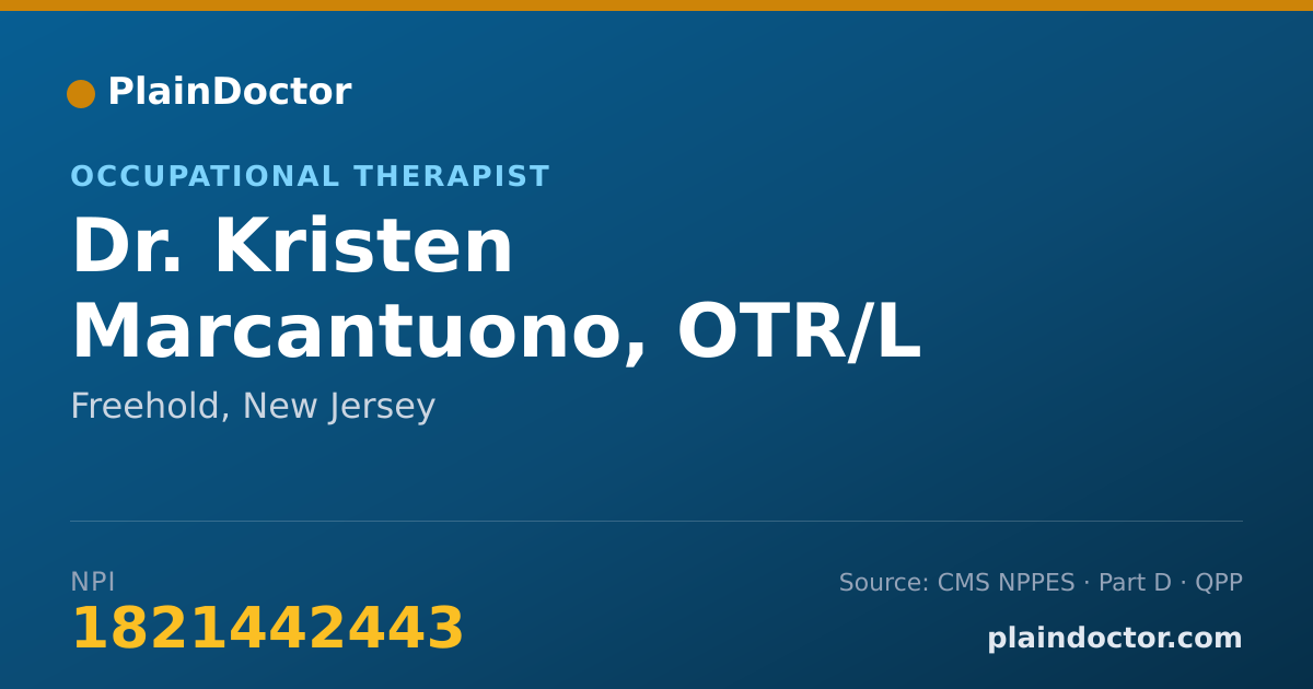Shareable card for Kristen Marcantuono, OTR/L - Occupational Therapist, Freehold, NJ