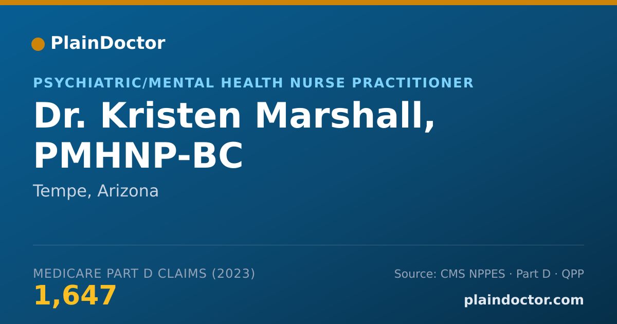 Shareable card for Kristen Marshall, PMHNP-BC - Psychiatric/Mental Health Nurse Practitioner, Tempe, AZ