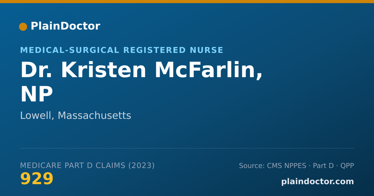 Shareable card for Kristen McFarlin, NP - Medical-Surgical Registered Nurse, Lowell, MA