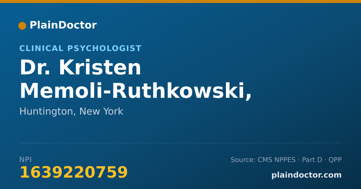 Shareable card for Kristen Memoli-Ruthkowski, PSY. D. - Clinical Psychologist, Huntington, NY