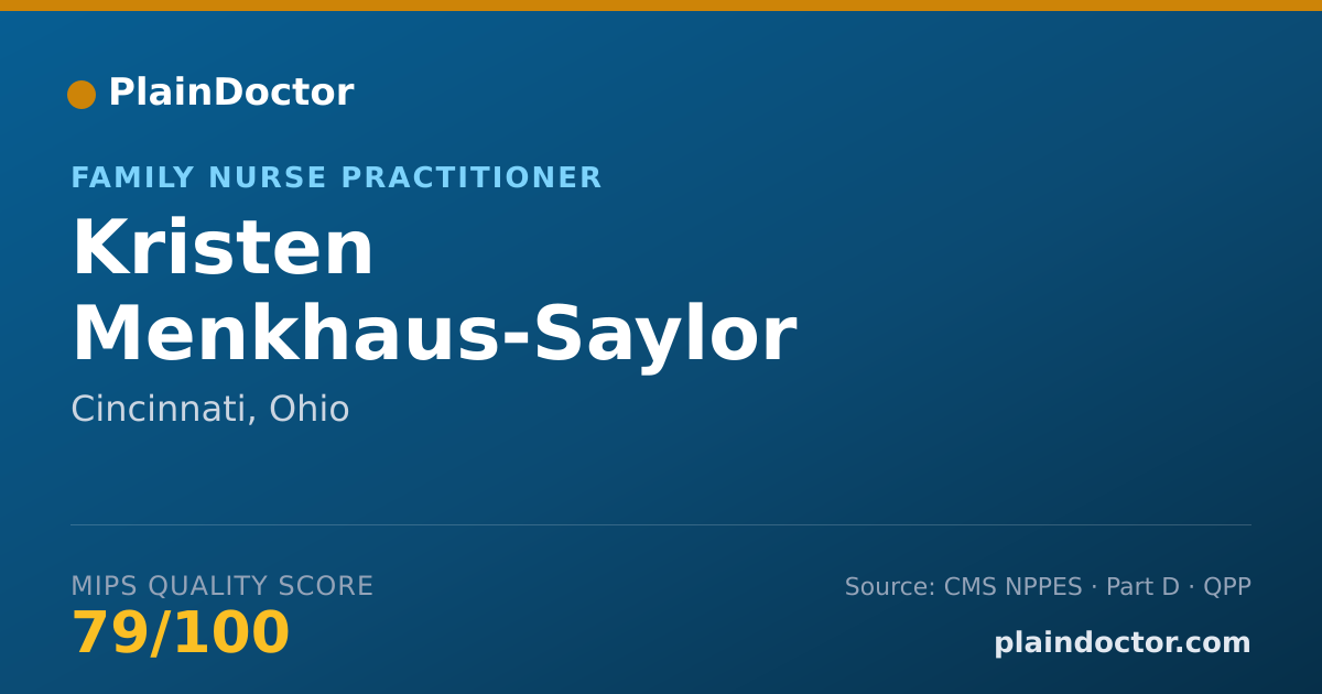 Shareable card for Kristen Menkhaus-Saylor - Family Nurse Practitioner, Cincinnati, OH