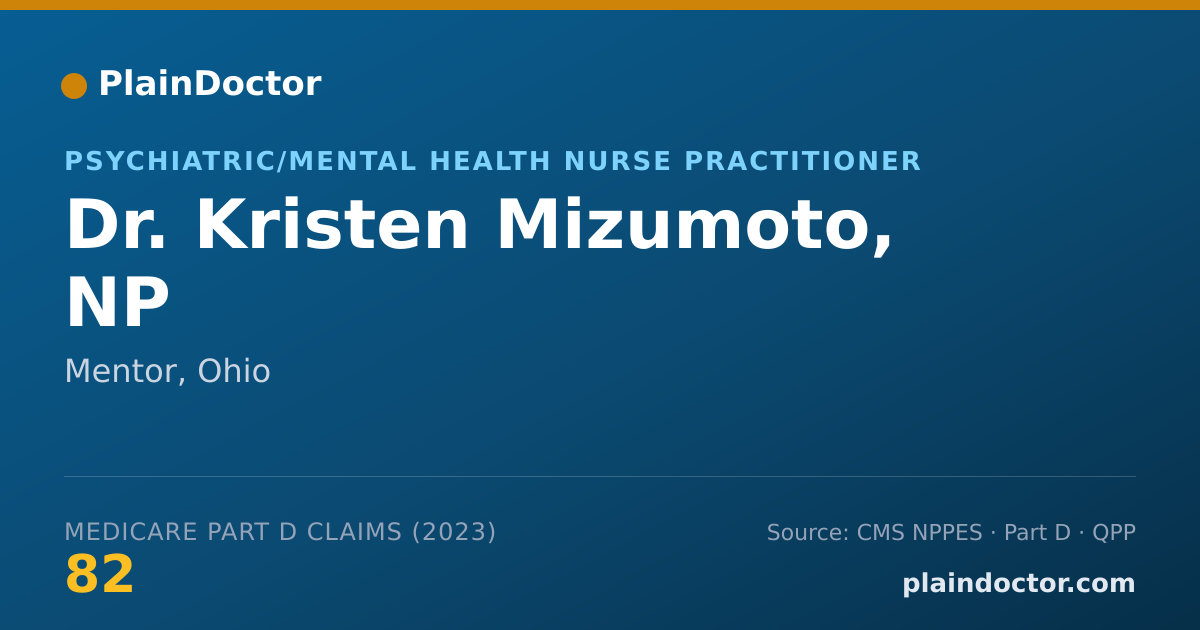 Shareable card for Kristen Mizumoto, NP - Psychiatric/Mental Health Nurse Practitioner, Mentor, OH