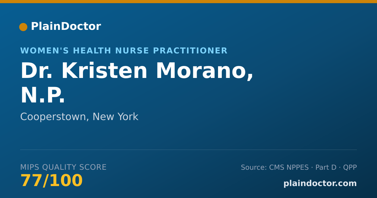 Shareable card for Kristen Morano, N.P. - Women's Health Nurse Practitioner, Cooperstown, NY