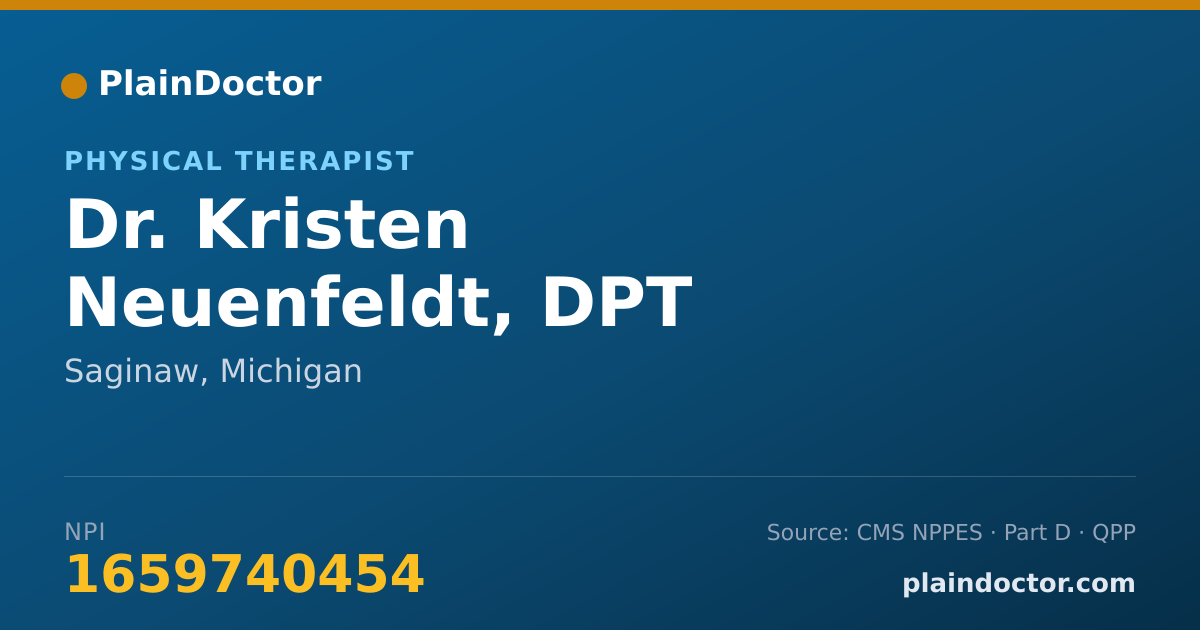 Shareable card for Kristen Neuenfeldt, DPT - Physical Therapist, Saginaw, MI