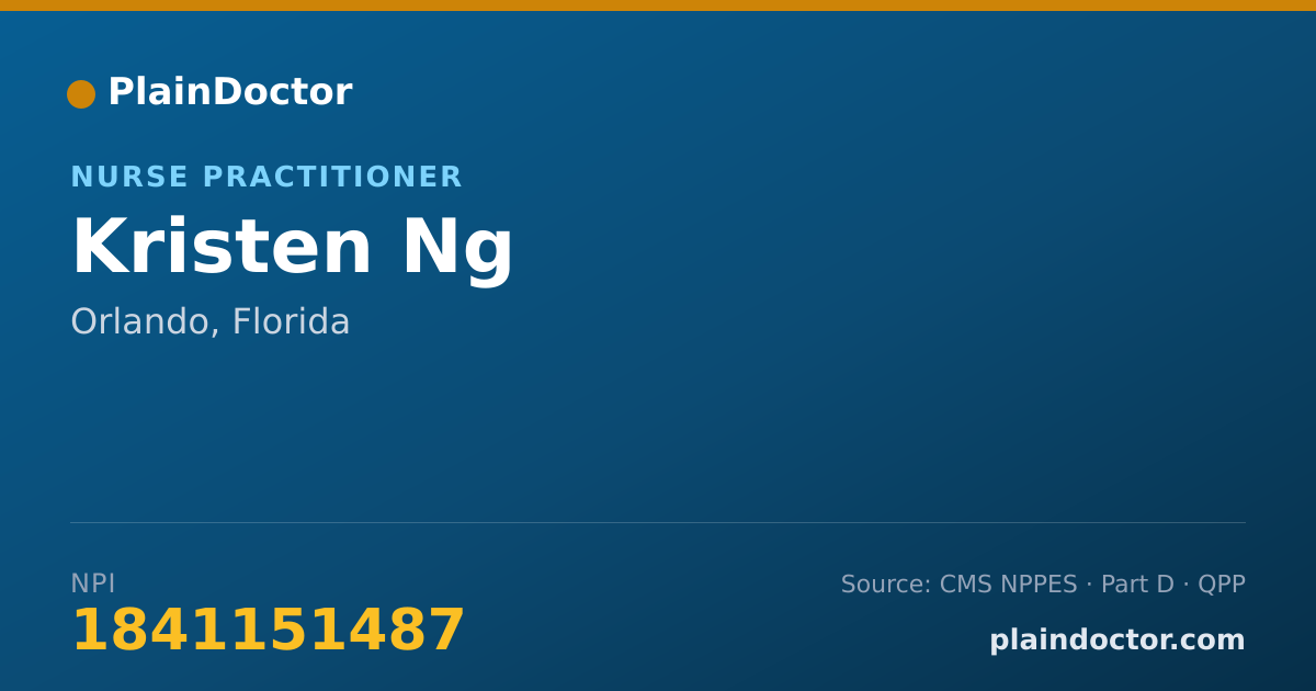 Shareable card for Kristen Ng - Nurse Practitioner, Orlando, FL
