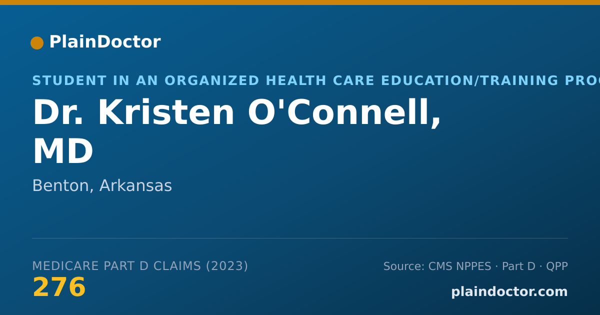Shareable card for Kristen O'Connell, MD - Student in an Organized Health Care Education/Training Program, Benton, AR