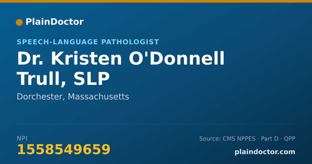 Shareable card for Kristen O'Donnell Trull, SLP - Speech-Language Pathologist, Dorchester, MA