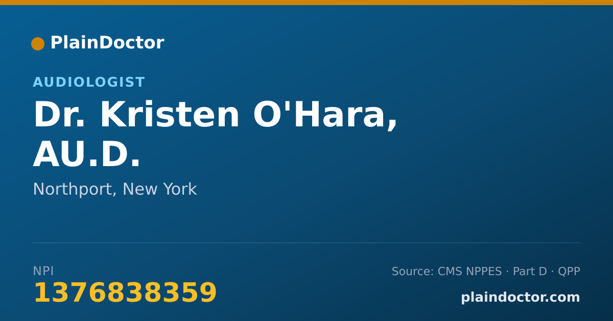 Shareable card for Kristen O'Hara, AU.D. - Audiologist, Northport, NY