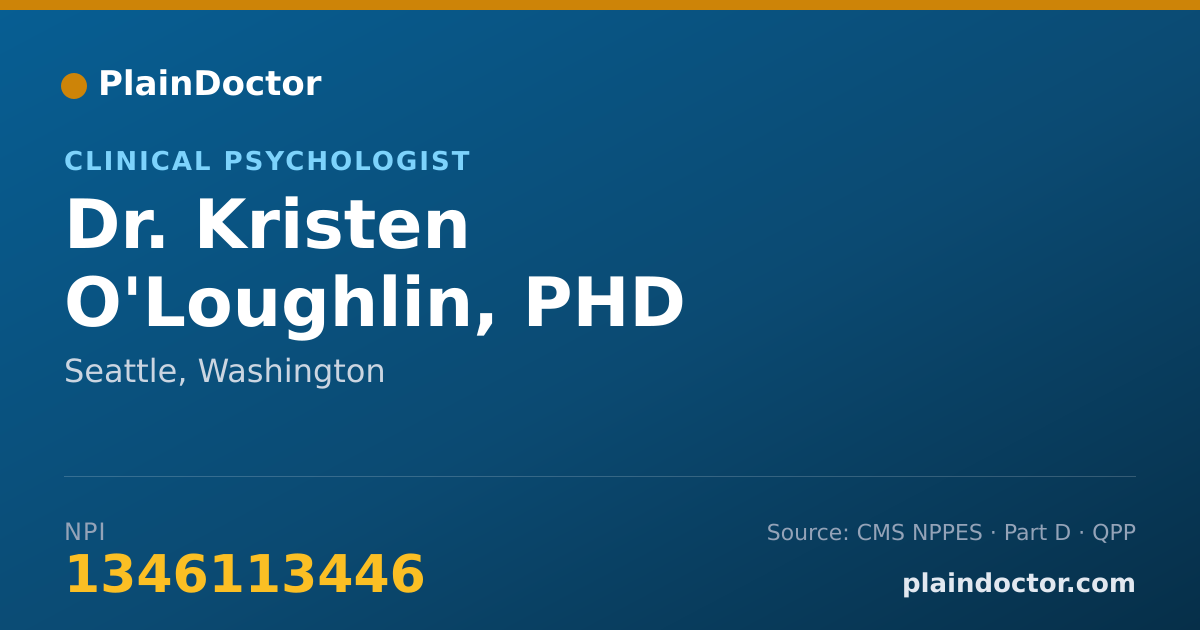 Shareable card for Kristen O'Loughlin, PHD - Clinical Psychologist, Seattle, WA