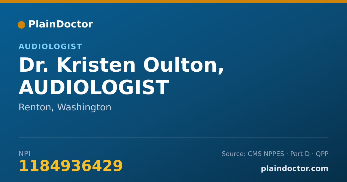 Shareable card for Kristen Oulton, AUDIOLOGIST - Audiologist, Renton, WA