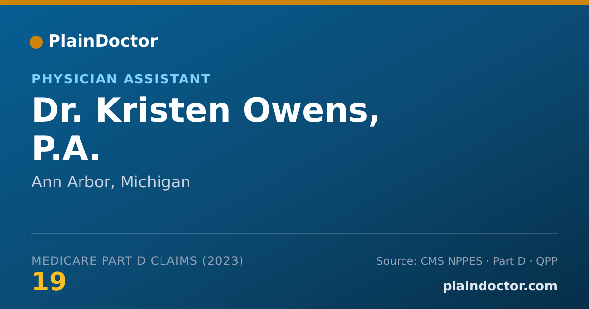 Shareable card for Kristen Owens, P.A. - Physician Assistant, Ann Arbor, MI