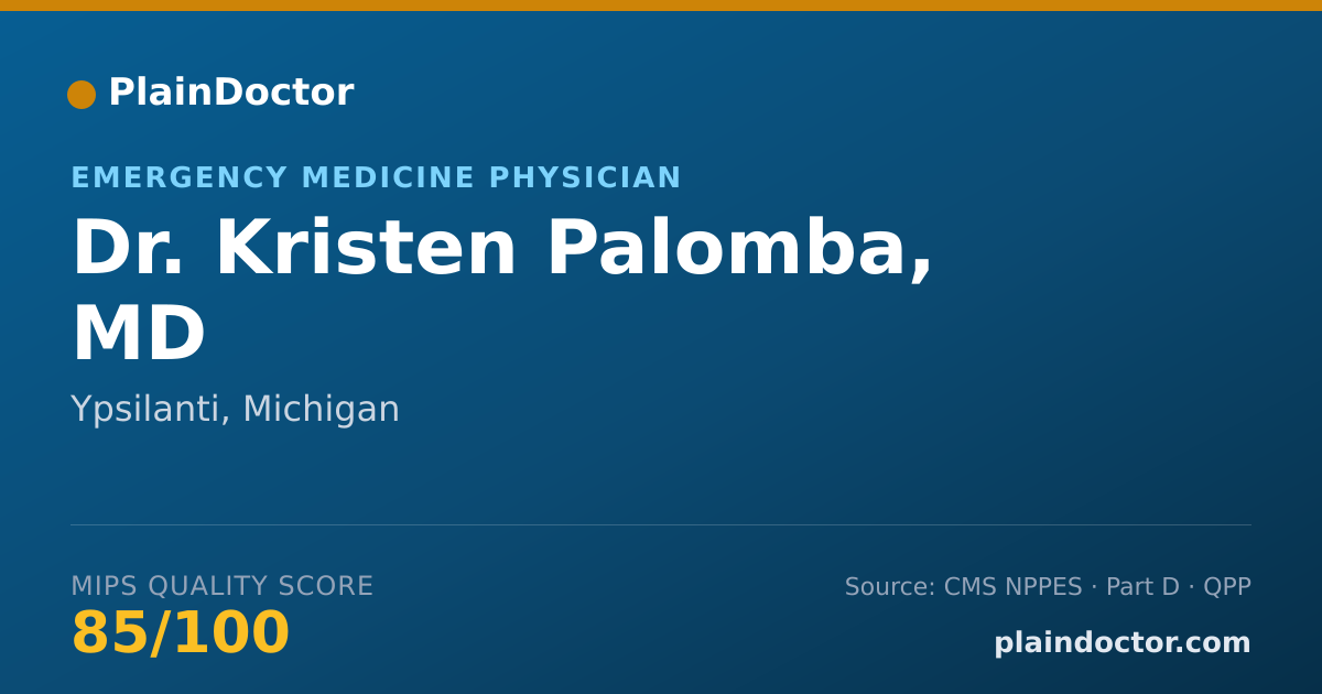 Shareable card for Kristen Palomba, MD - Emergency Medicine Physician, Ypsilanti, MI