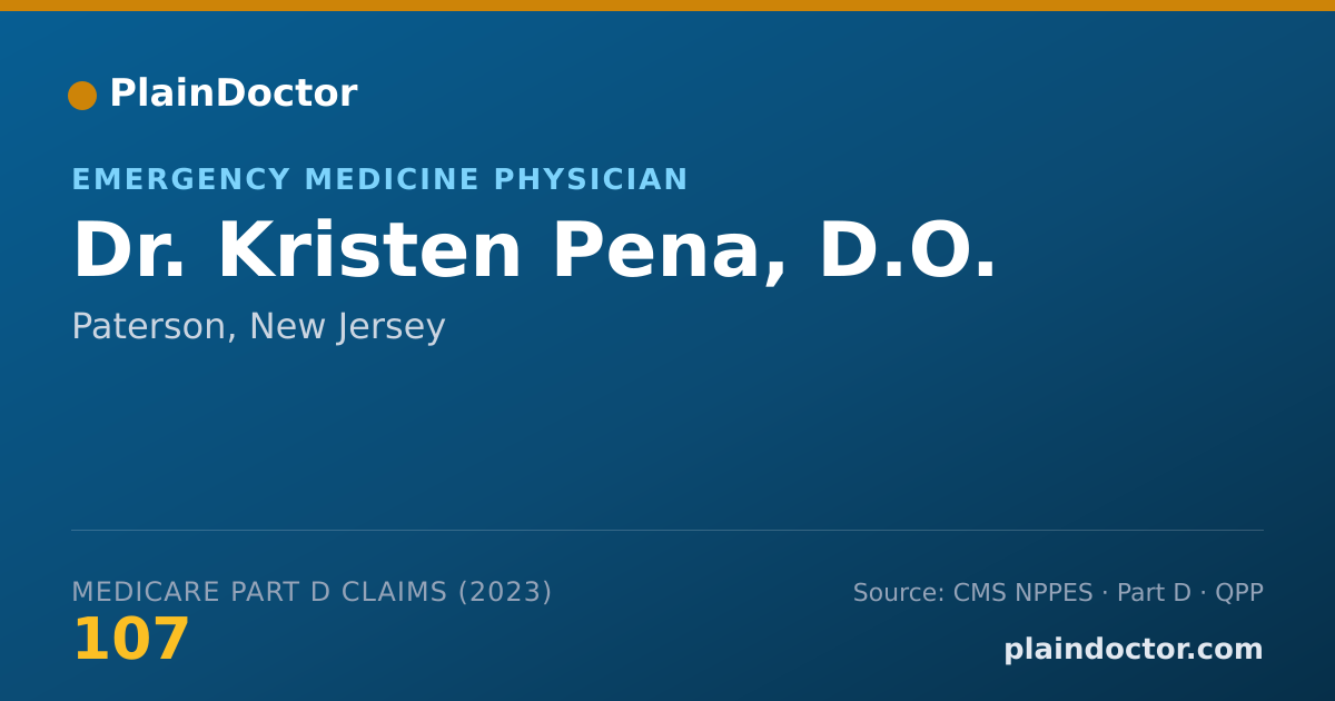 Shareable card for Kristen Pena, D.O. - Emergency Medicine Physician, Paterson, NJ