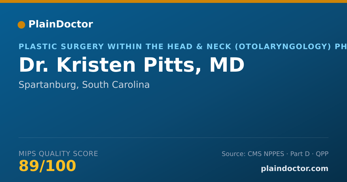 Shareable card for Kristen Pitts, MD - Plastic Surgery within the Head & Neck (Otolaryngology) Physician, Spartanburg, SC