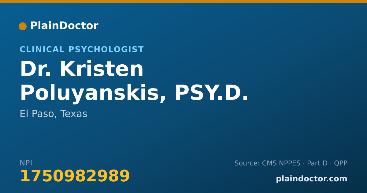 Shareable card for Kristen Poluyanskis, PSY.D. - Clinical Psychologist, El Paso, TX