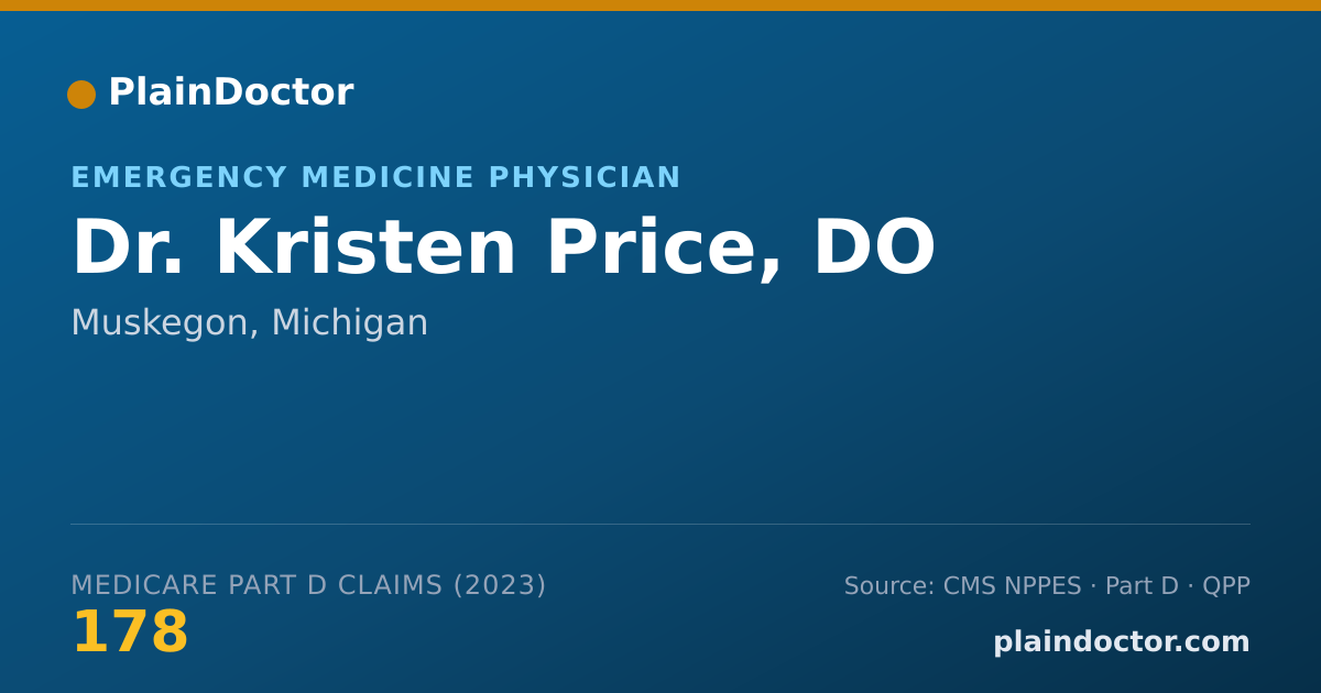 Shareable card for Kristen Price, DO - Emergency Medicine Physician, Muskegon, MI