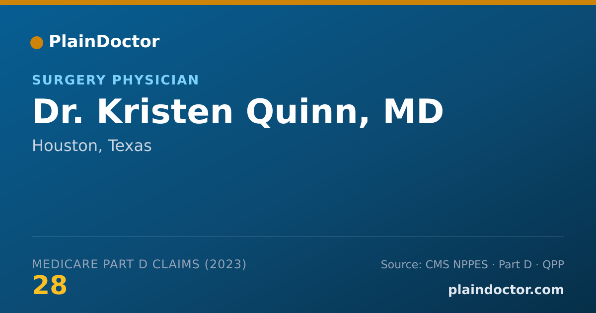 Shareable card for Kristen Quinn, MD - Surgery Physician, Houston, TX
