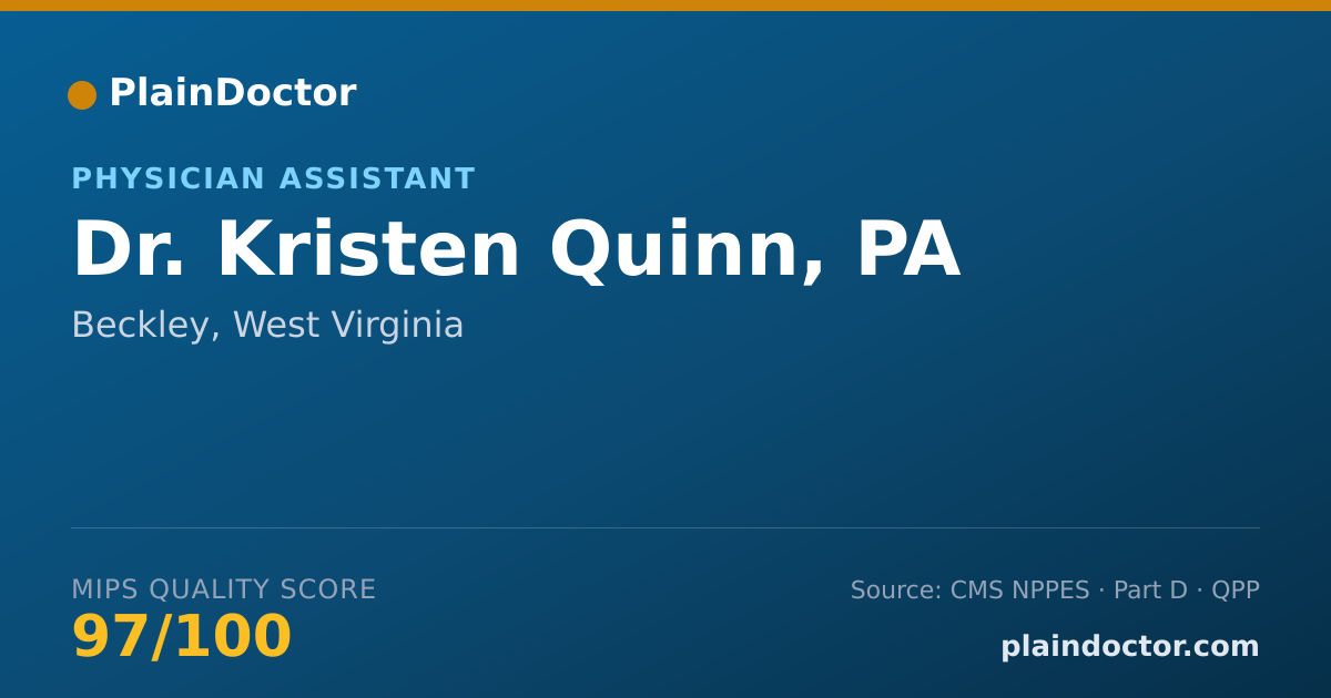 Shareable card for Kristen Quinn, PA - Physician Assistant, Beckley, WV
