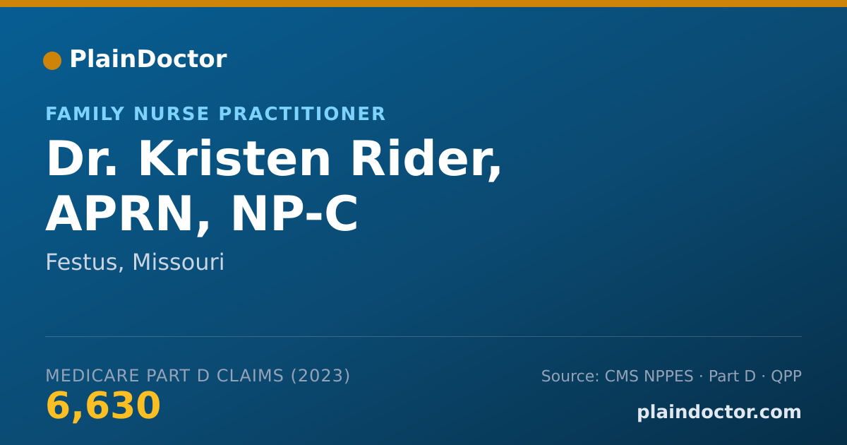 Shareable card for Kristen Rider, APRN, NP-C - Family Nurse Practitioner, Festus, MO
